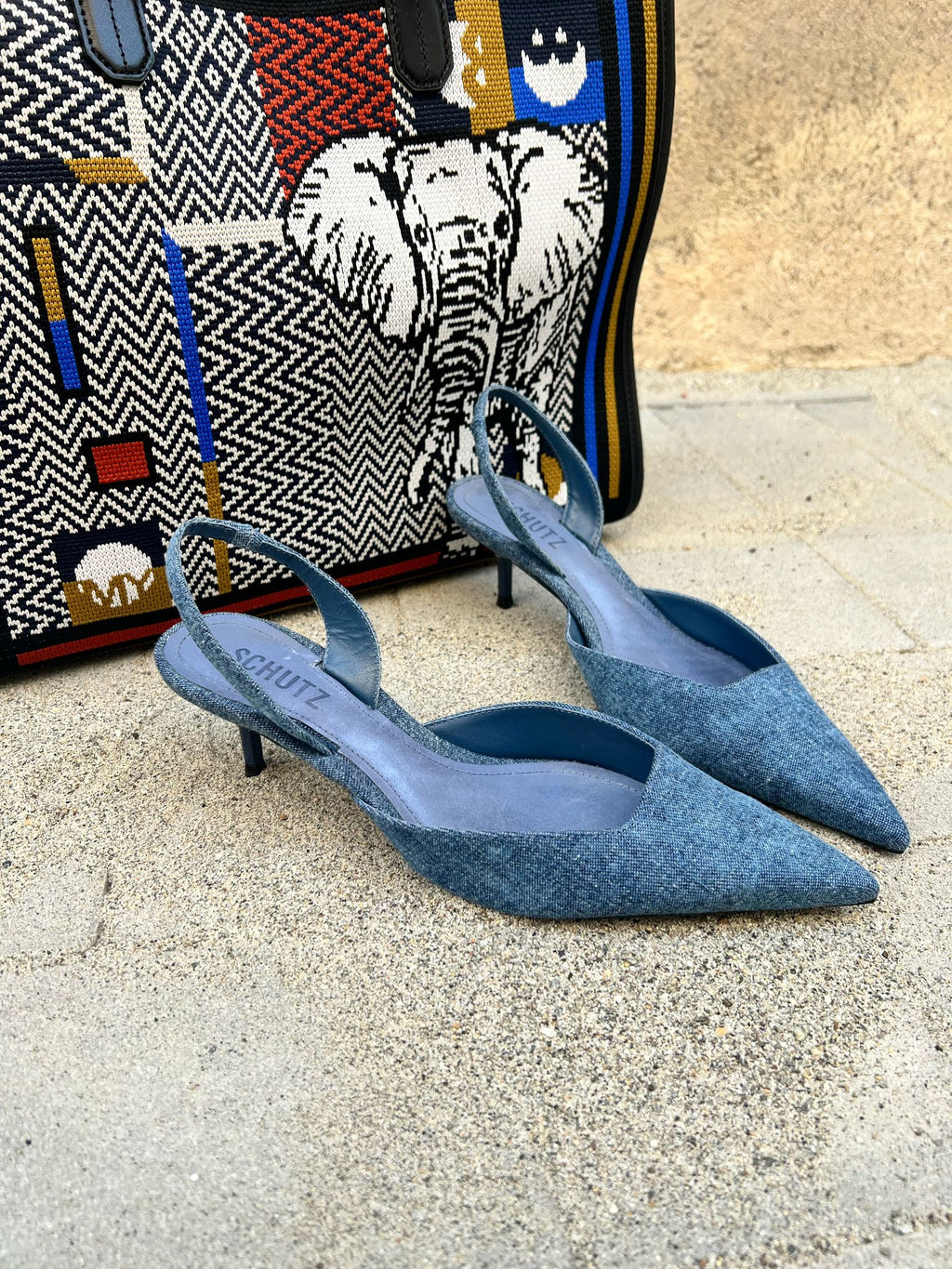 SCHUTZ  SLINGBACK DENIM