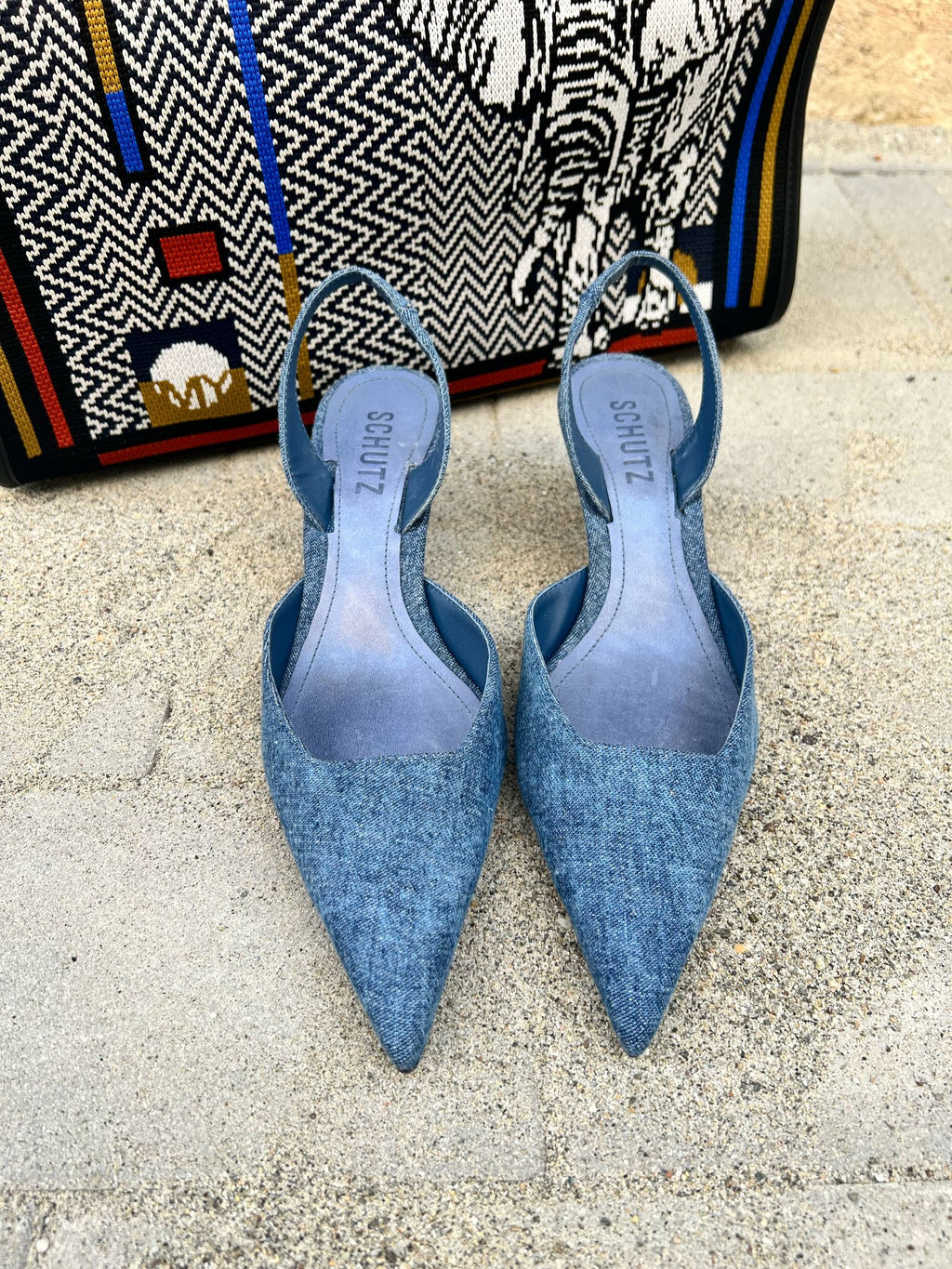 SCHUTZ  SLINGBACK DENIM